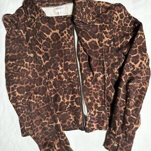 LuLaRoe Brown Leopard Bomber Jacket